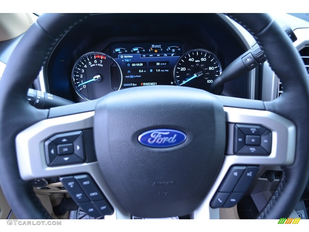 2017 Ford F250 Super Duty Lariat Crew Cab 4x4 Camel Steering Wheel Photo #116744776