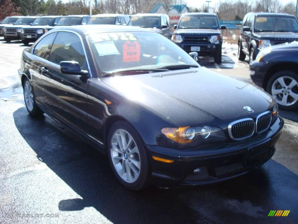 2004 3 Series 330i Coupe - Jet Black / Grey photo #3