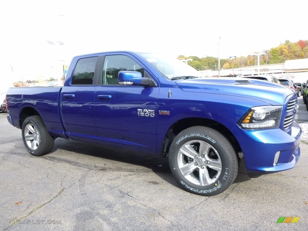 Blue Streak Pearl 2017 Ram 1500 Sport Quad Cab 4x4 Exterior Photo #116746363