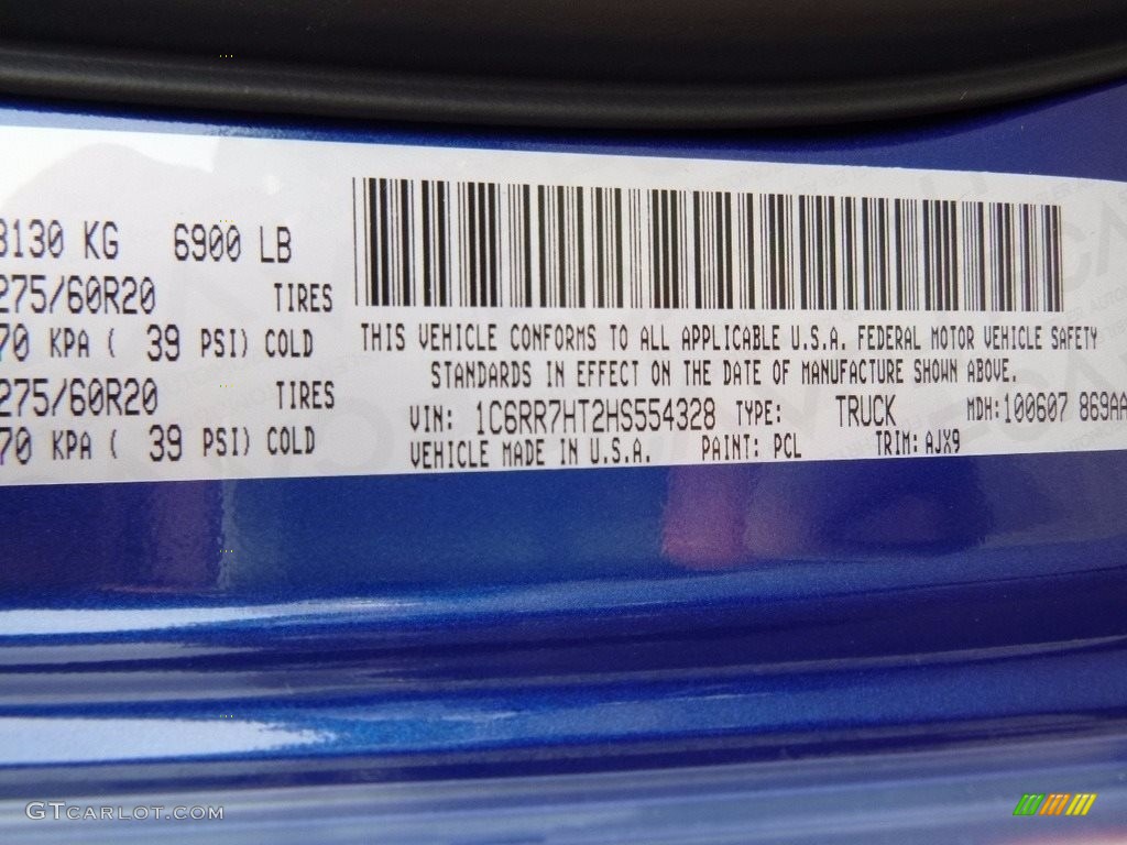 2017 1500 Color Code PCL for Blue Streak Pearl Photo #116746513