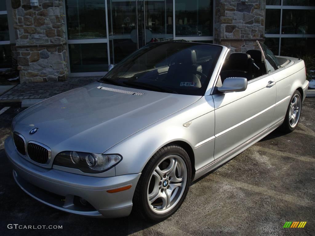 2004 3 Series 330i Convertible - Titanium Silver Metallic / Black photo #2