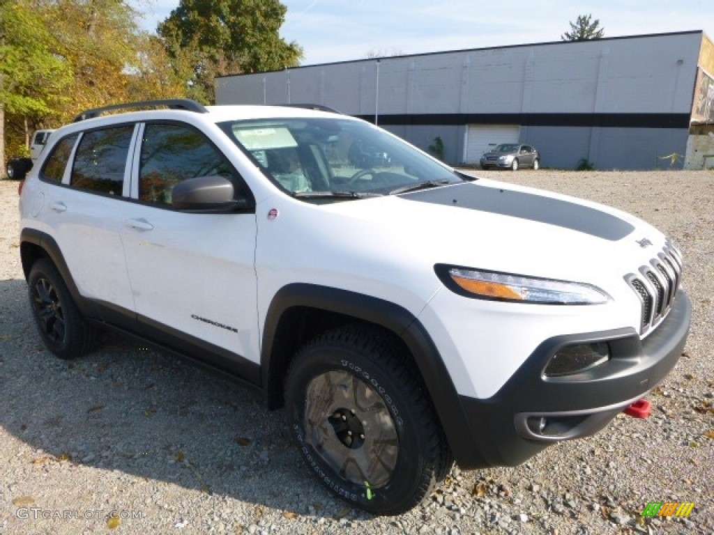 Bright White 2017 Jeep Cherokee Trailhawk 4x4 Exterior Photo #116750923
