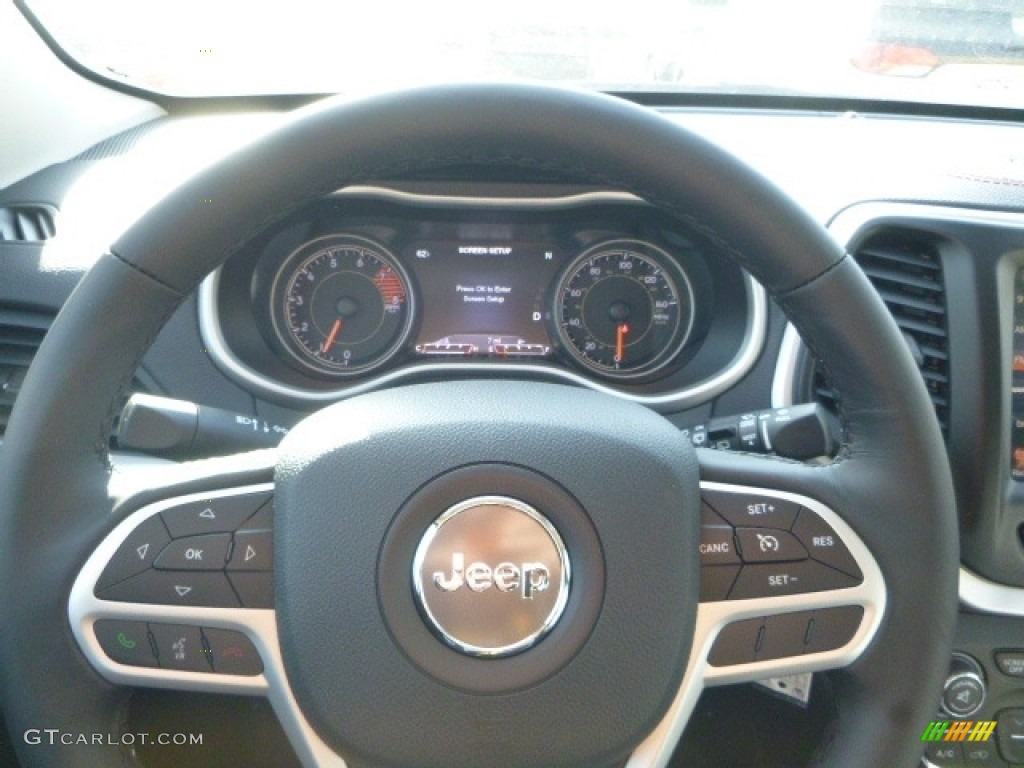 2017 Jeep Cherokee Trailhawk 4x4 Black Steering Wheel Photo #116751028