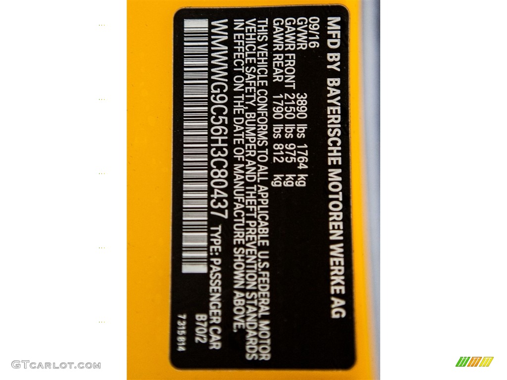 2017 Convertible Color Code B70 for Volcanic Orange Photo #116762614