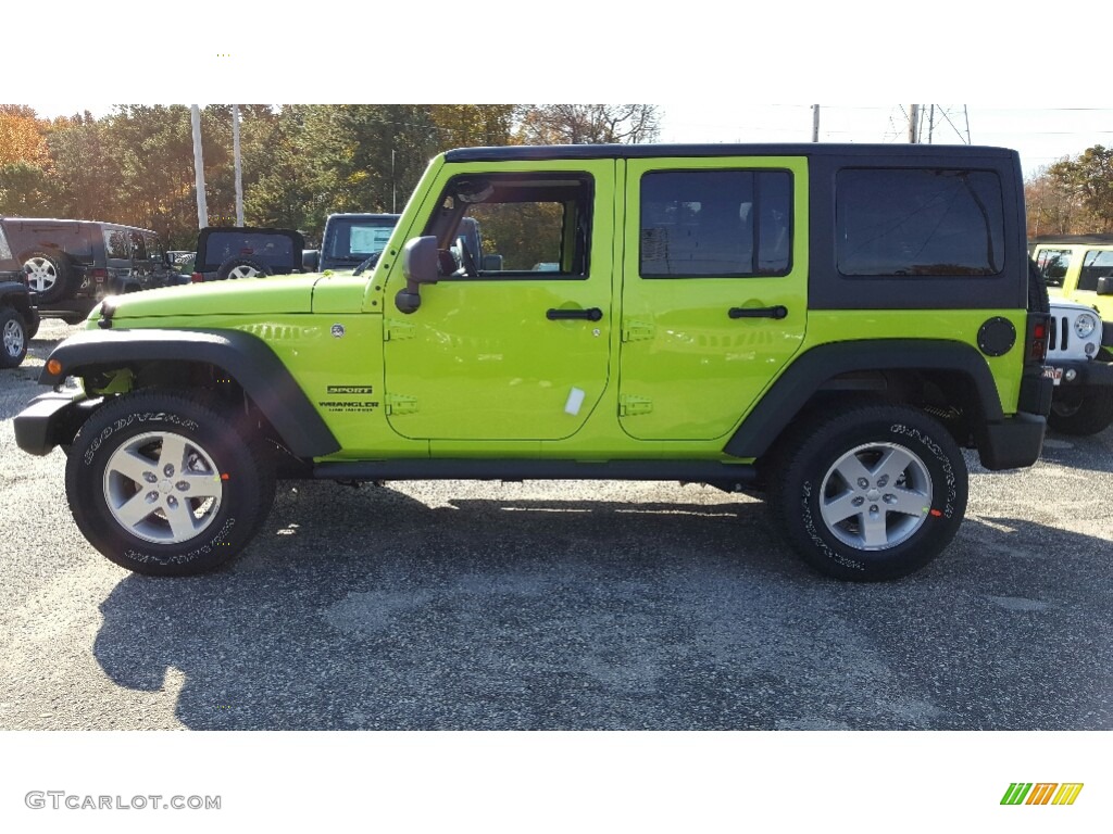 2017 Wrangler Unlimited Sport 4x4 - Hypergreen / Black photo #3