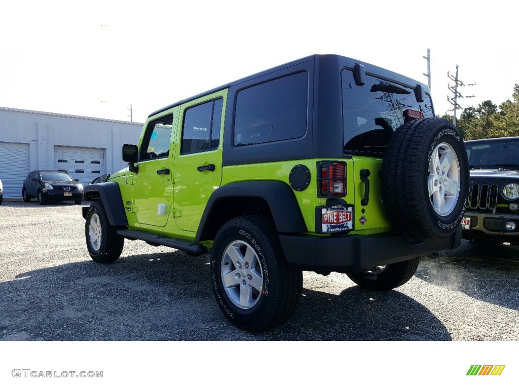 2017 Wrangler Unlimited Sport 4x4 - Hypergreen / Black photo #4