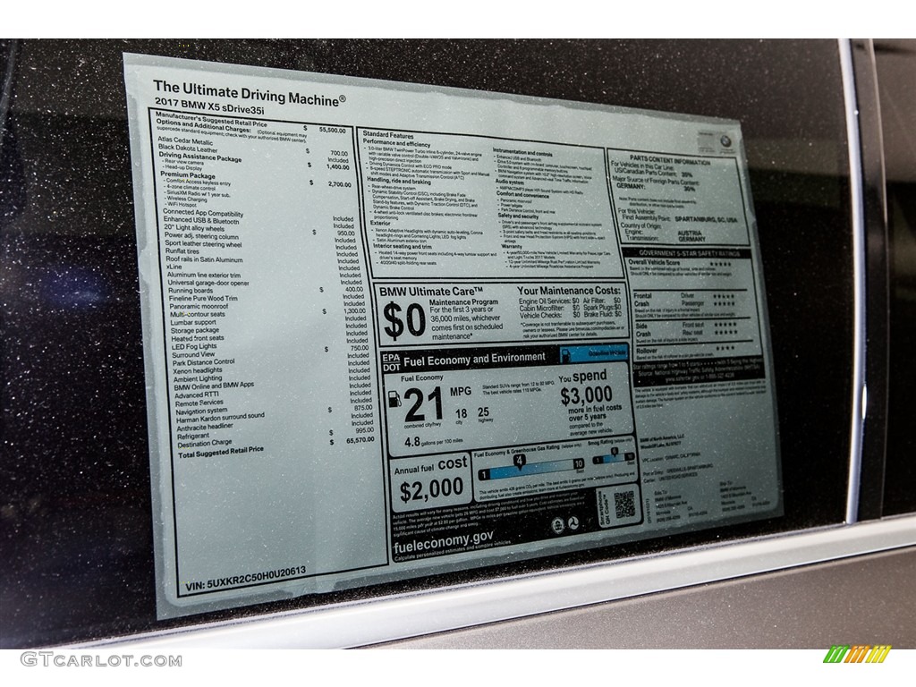 2017 X5 sDrive35i - Atlas Cedar Metallic / Black photo #11