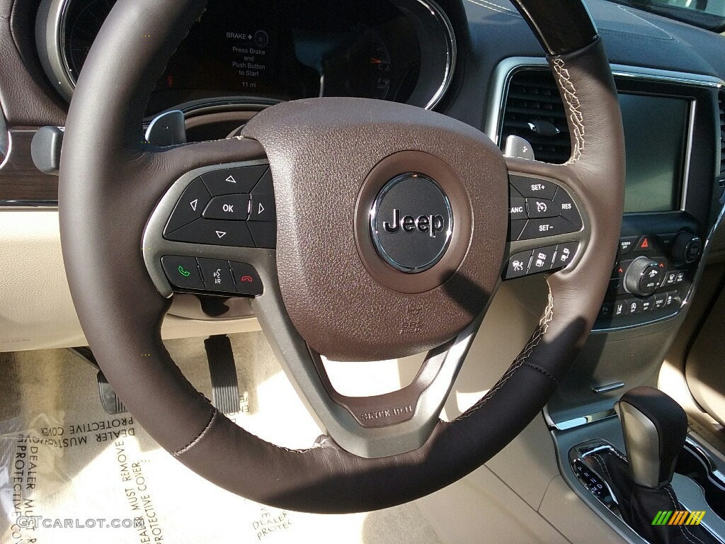 2017 Grand Cherokee Overland 4x4 - Diamond Black Crystal Pearl / Brown/Light Frost Beige photo #5