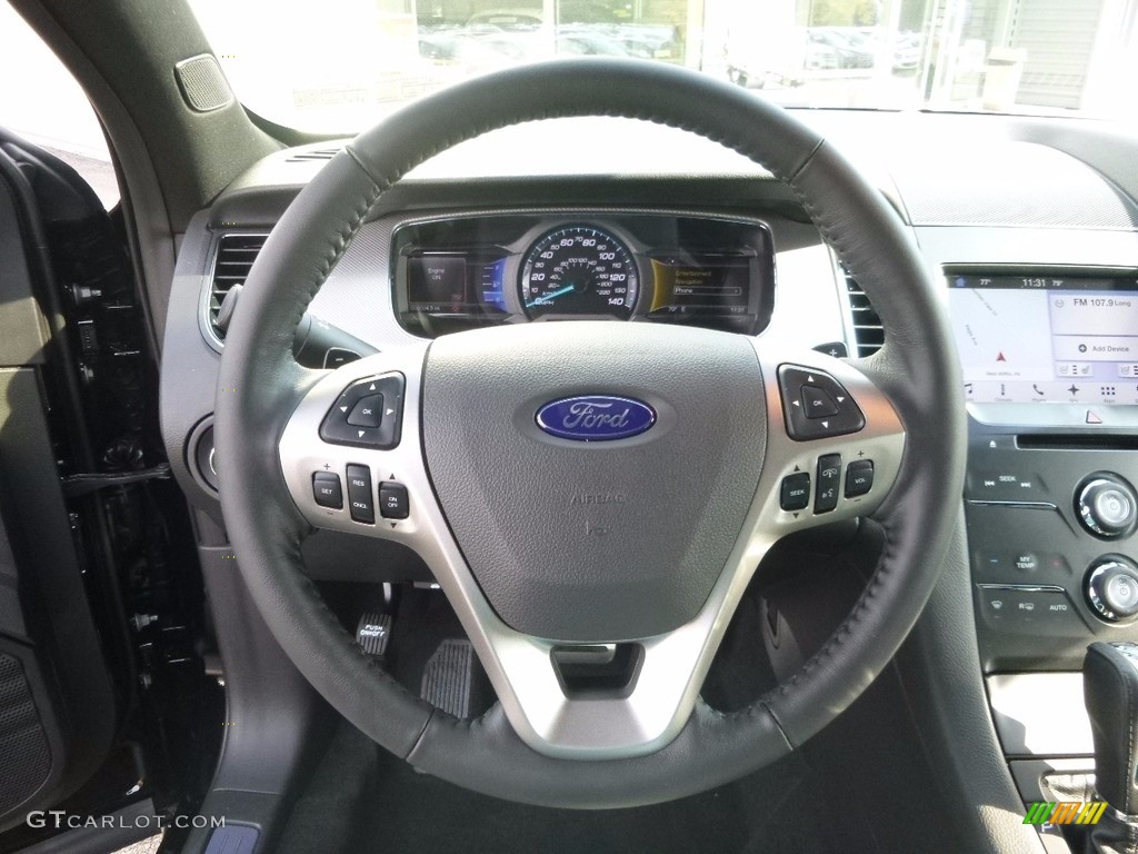 2016 Ford Taurus SHO AWD SHO Charcoal Black/Mayan Gray Miko Suede Steering Wheel Photo #116767033