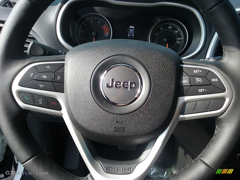 2017 Jeep Cherokee Trailhawk 4x4 Black Steering Wheel Photo #116767291