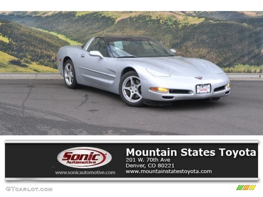2000 Corvette Coupe - Sebring Silver Metallic / Black photo #1