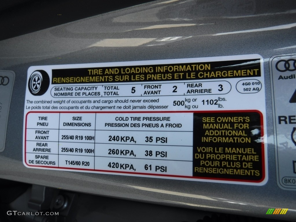 2017 Audi A6 2.0 TFSI Premium Plus quattro Info Tag Photos