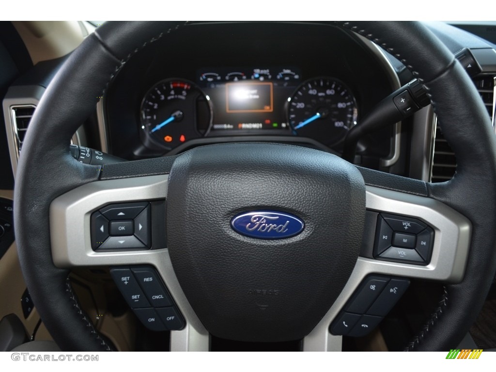2017 Ford F250 Super Duty Lariat Crew Cab 4x4 Camel Steering Wheel Photo #116774977