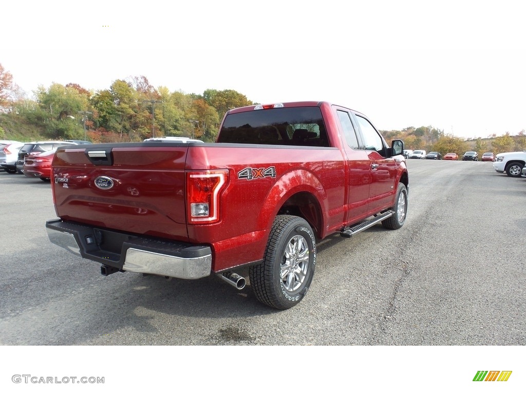 2017 F150 XLT SuperCab 4x4 - Ruby Red / Earth Gray photo #5