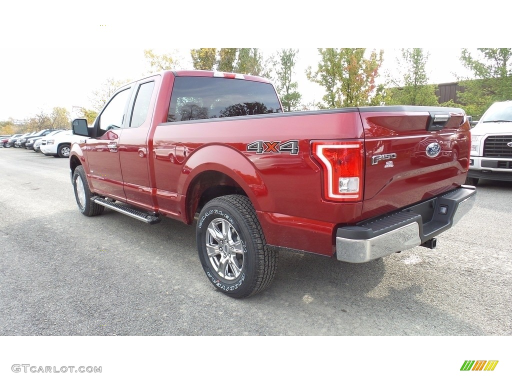 2017 F150 XLT SuperCab 4x4 - Ruby Red / Earth Gray photo #7