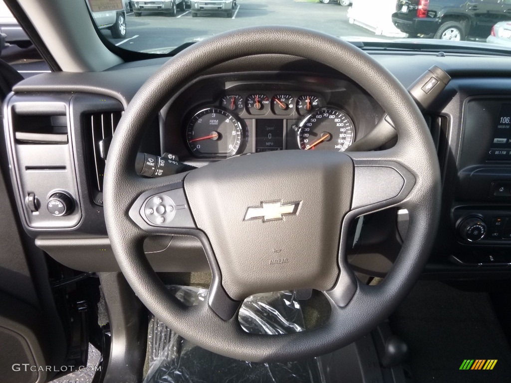 2017 Chevrolet Silverado 1500 Custom Double Cab 4x4 Dark Ash/Jet Black Steering Wheel Photo #116778703