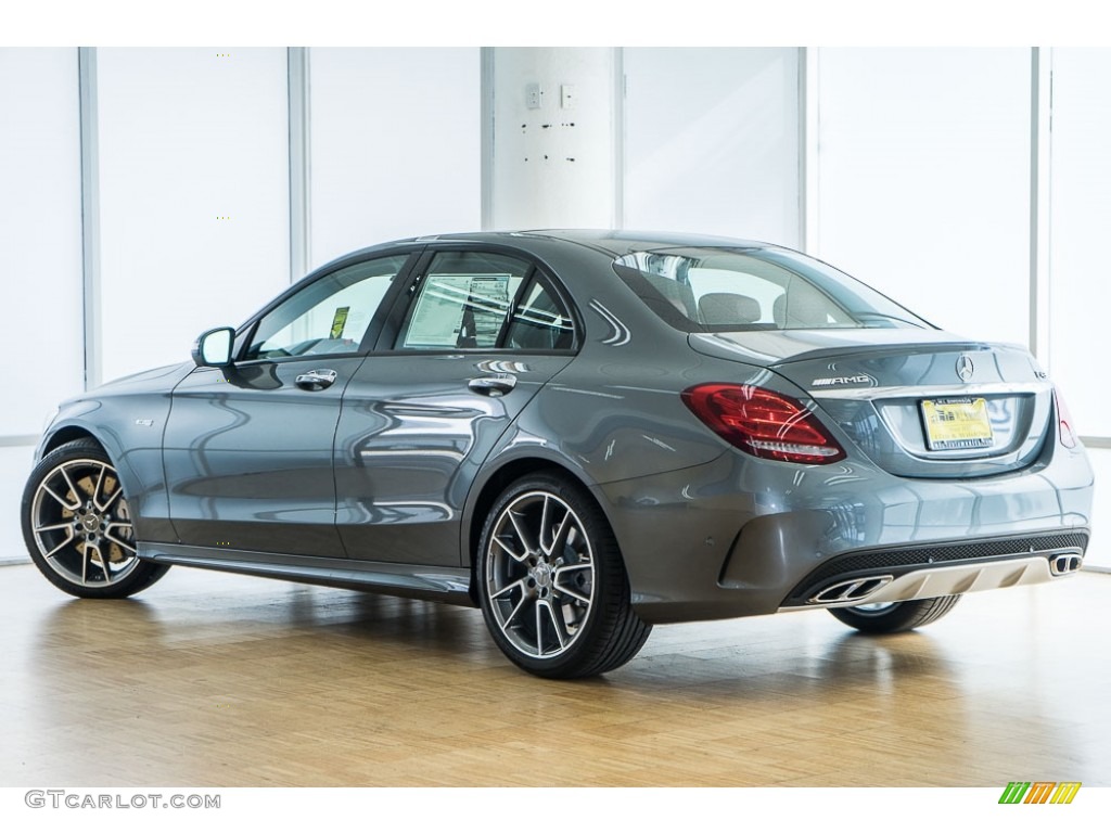 2017 C 43 AMG 4Matic Sedan - Selenite Grey Metallic / Cranberry Red/Black photo #3