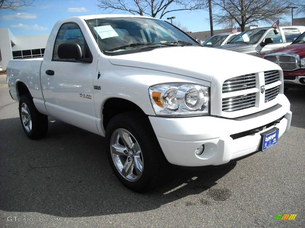 2008 Ram 1500 Sport Regular Cab 4x4 - Bright White / Medium Slate Gray photo #7