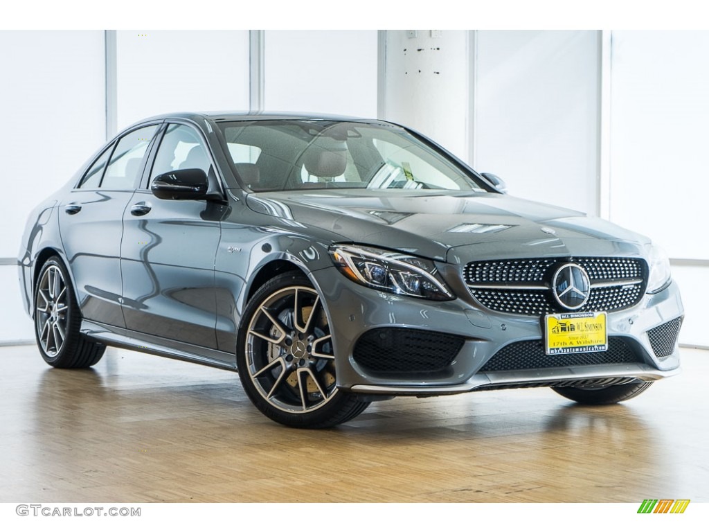 2017 C 43 AMG 4Matic Sedan - Selenite Grey Metallic / Cranberry Red/Black photo #12