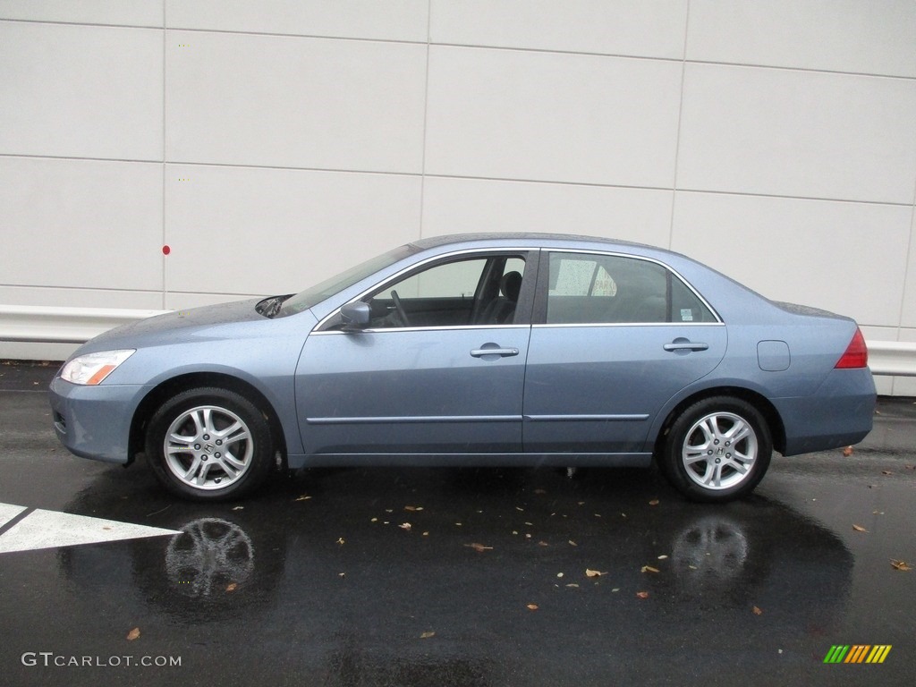 2007 Accord SE Sedan - Cool Blue Metallic / Gray photo #2