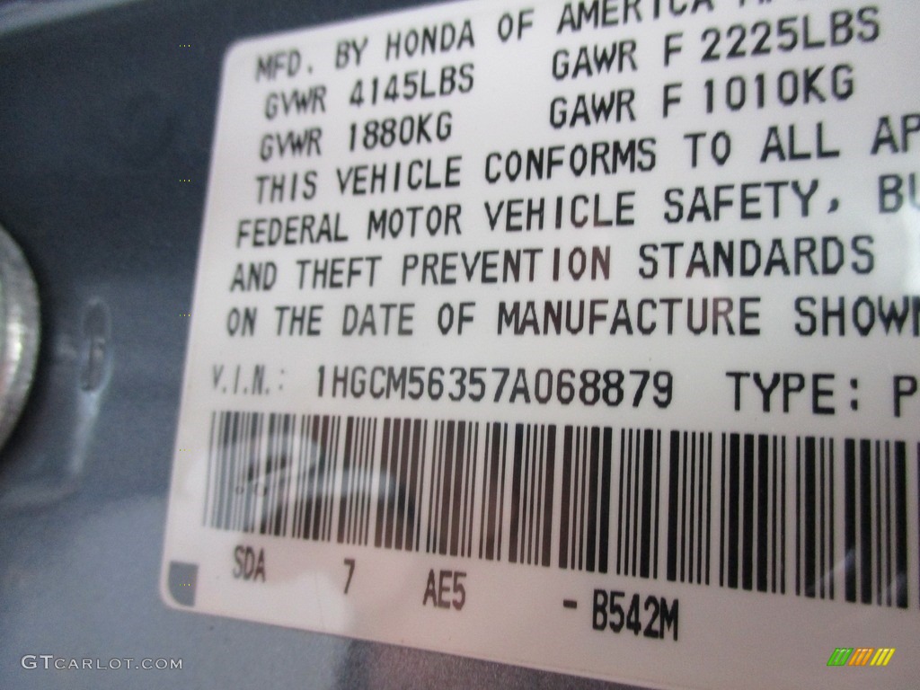 2007 Accord SE Sedan - Cool Blue Metallic / Gray photo #19