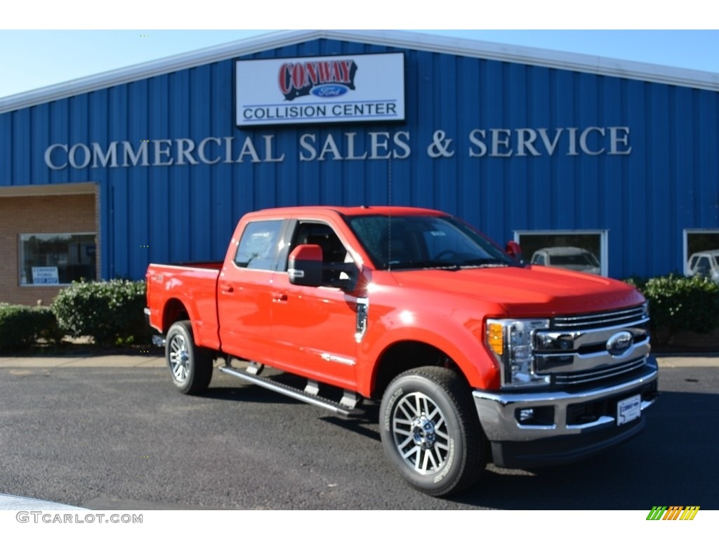 2017 F250 Super Duty Lariat Crew Cab 4x4 - Race Red / Black photo #1