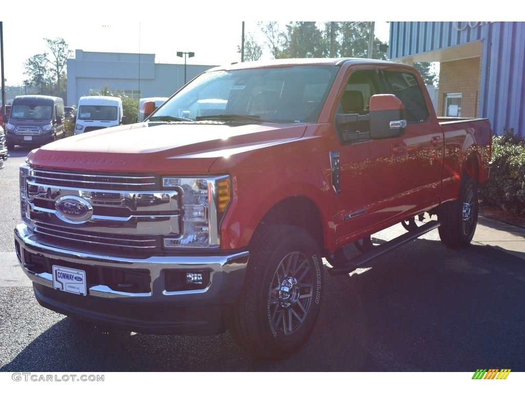 2017 F250 Super Duty Lariat Crew Cab 4x4 - Race Red / Black photo #6