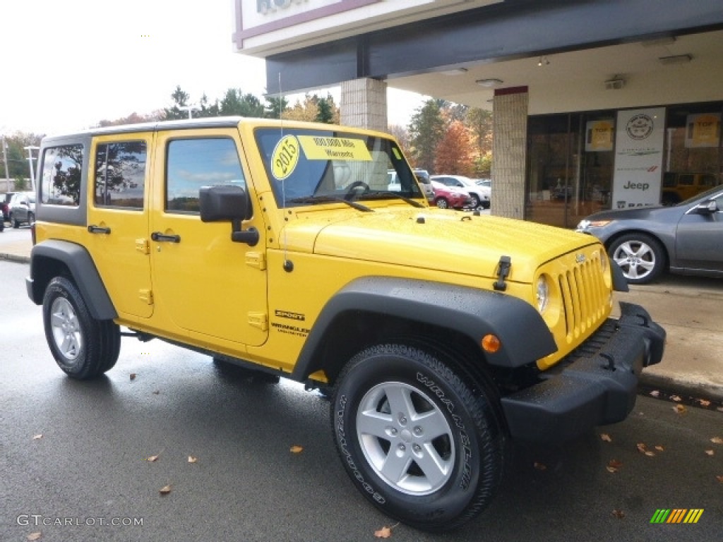 2015 Wrangler Unlimited Sport 4x4 - Baja Yellow / Black photo #7