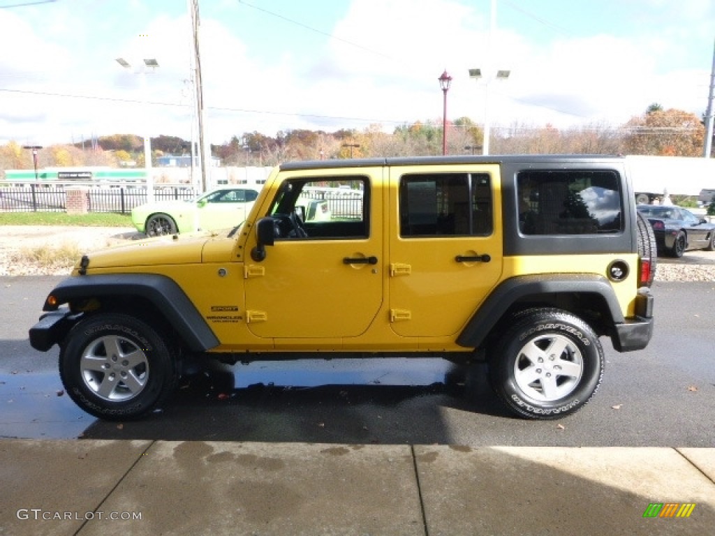 2015 Wrangler Unlimited Sport 4x4 - Baja Yellow / Black photo #10