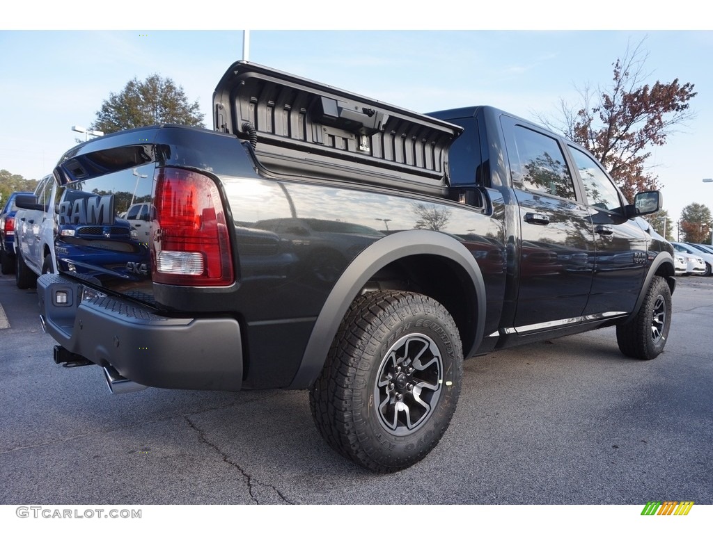 2017 1500 Rebel Crew Cab 4x4 - Brilliant Black Crystal Pearl / Rebel Theme Red/Black photo #3