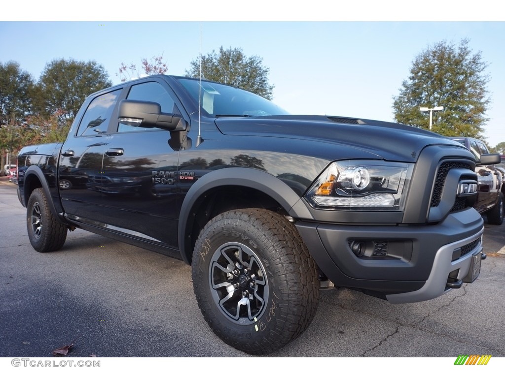 Brilliant Black Crystal Pearl 2017 Ram 1500 Rebel Crew Cab 4x4 Exterior Photo #116794632