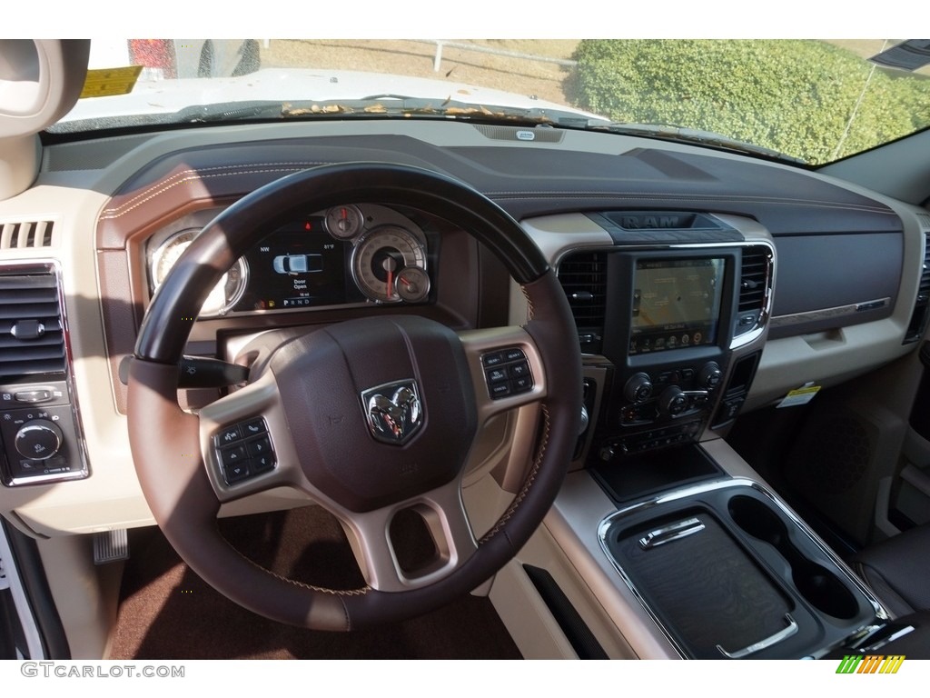 2017 1500 Laramie Longhorn Crew Cab - Bright White / Canyon Brown/Light Frost Beige photo #8