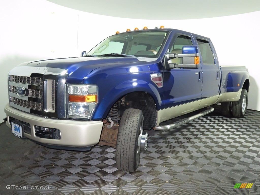 2008 F350 Super Duty King Ranch Crew Cab 4x4 Dually - Dark Blue Pearl Metallic / Chaparral Brown photo #4