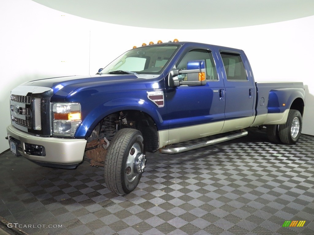 2008 F350 Super Duty King Ranch Crew Cab 4x4 Dually - Dark Blue Pearl Metallic / Chaparral Brown photo #5