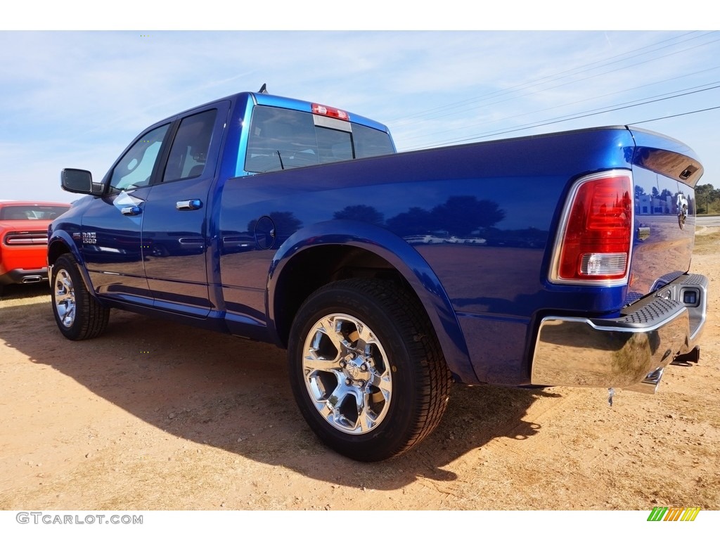 2017 1500 Laramie Quad Cab - Blue Streak Pearl / Black photo #2