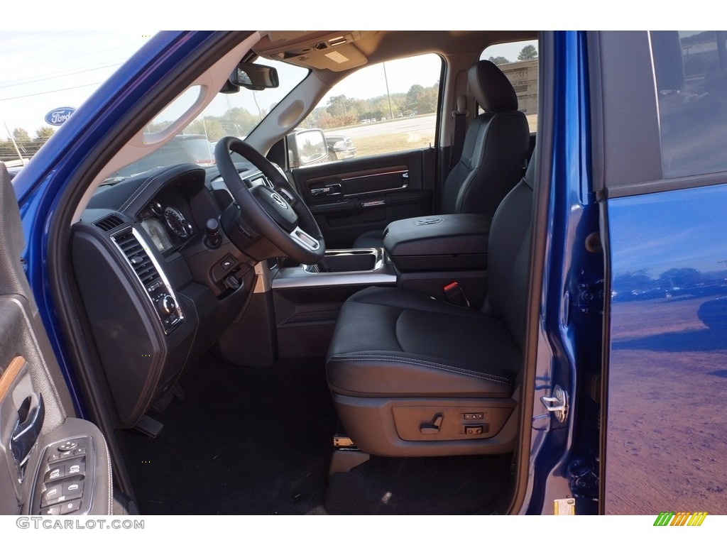 Black Interior 2017 Ram 1500 Laramie Quad Cab Photo #116795481