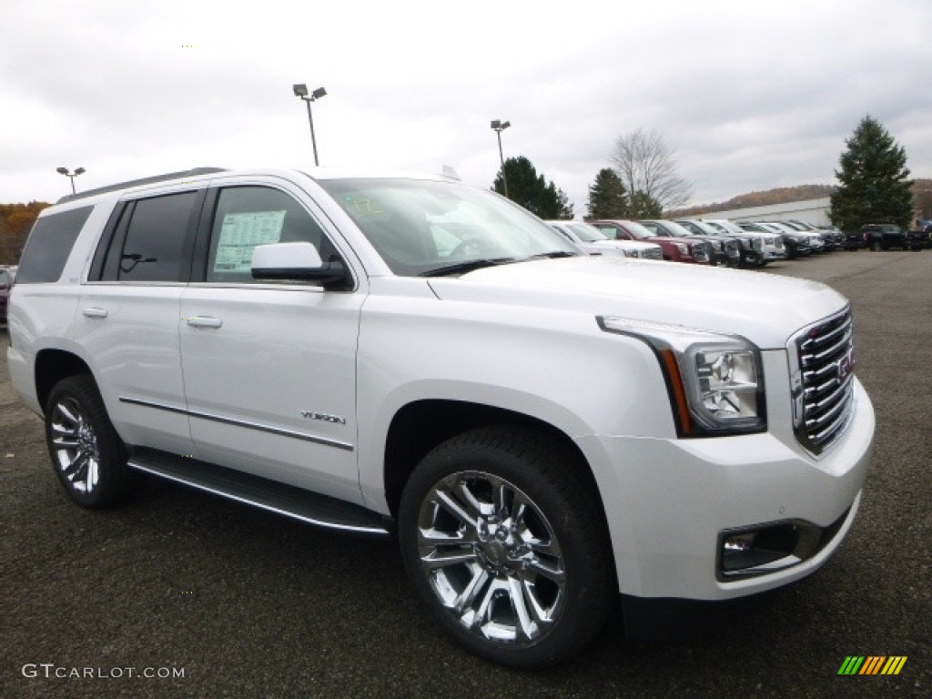 White Frost Tricoat 2017 GMC Yukon SLT 4WD Exterior Photo #116801985