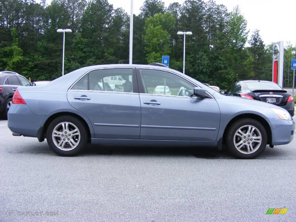 2007 Accord EX-L Sedan - Cool Blue Metallic / Gray photo #5