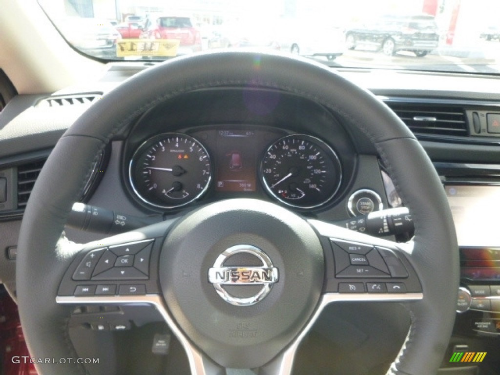 2017 Nissan Rogue SV AWD Charcoal Steering Wheel Photo #116806774