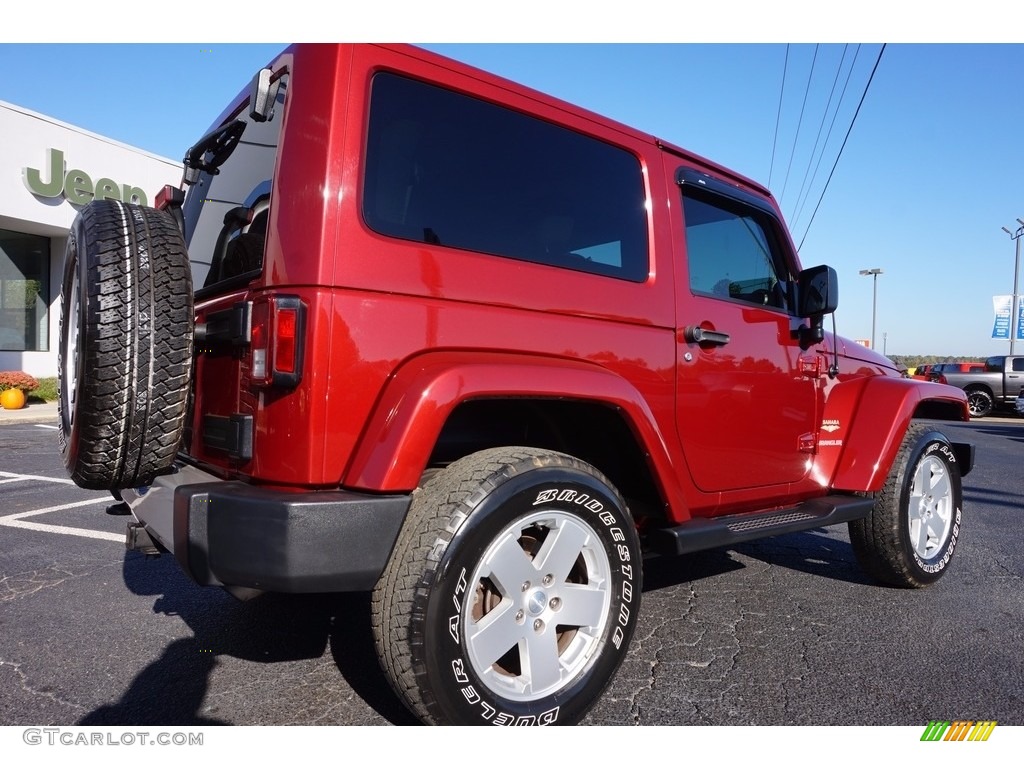 2012 Wrangler Sahara 4x4 - Deep Cherry Red Crystal Pearl / Black/Dark Saddle photo #7