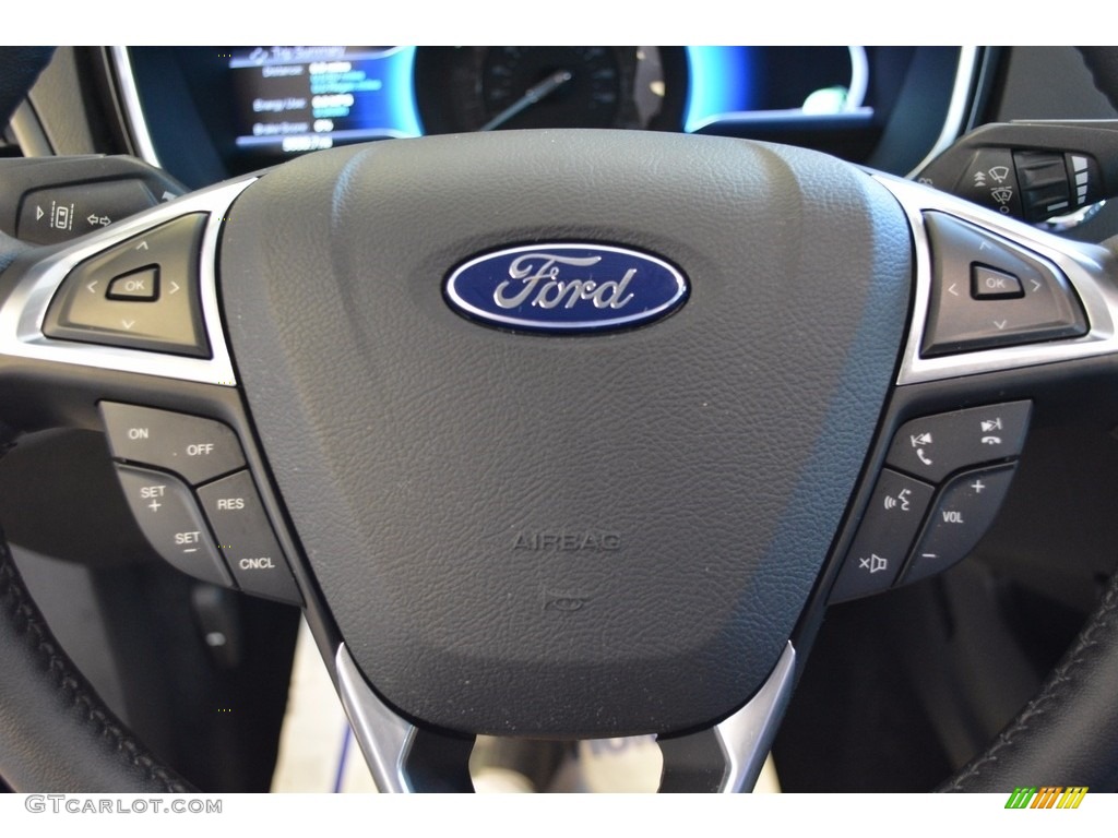 2017 Ford Fusion Energi Titanium Ebony Steering Wheel Photo #116811087