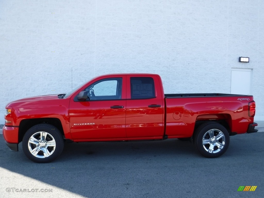 2017 Silverado 1500 Custom Double Cab 4x4 - Red Hot / Dark Ash/Jet Black photo #2