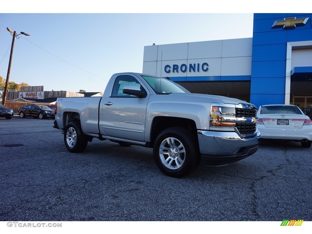 2017 Silverado 1500 LT Regular Cab 4x4 - Silver Ice Metallic / Jet Black photo #1