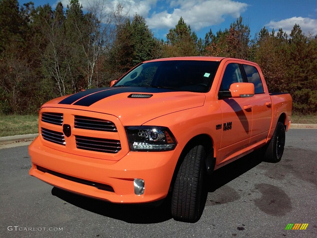 Ignition Orange 2017 Ram 1500 Sport Crew Cab 4x4 Exterior Photo #116819691
