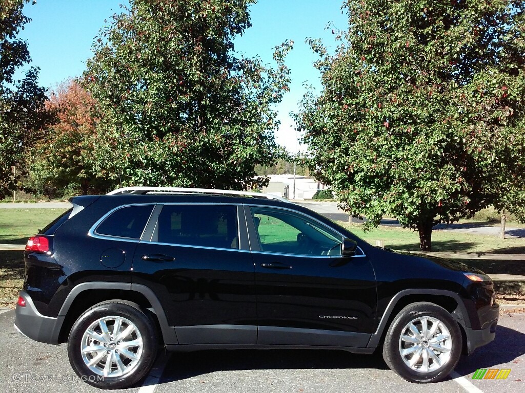 Diamond Black Crystal Pearl 2017 Jeep Cherokee Limited 4x4 Exterior Photo #116820627