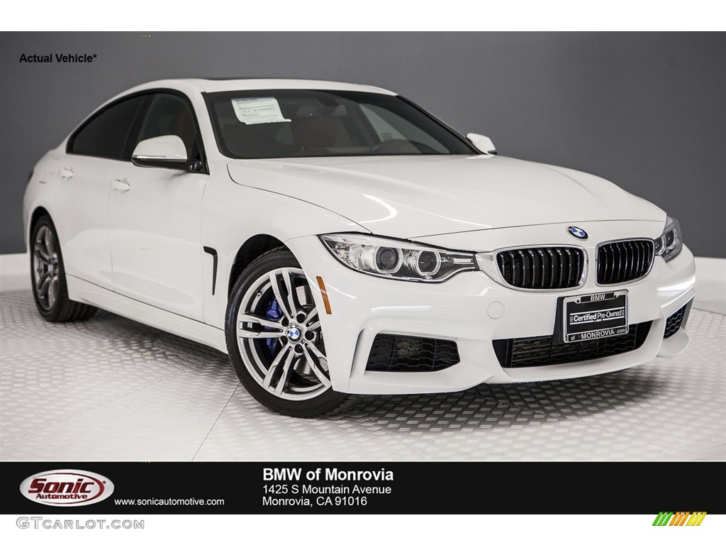 2015 4 Series 428i Gran Coupe - Alpine White / Coral Red/Black Highlight photo #1