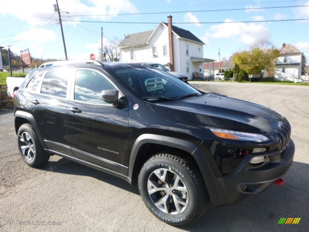 Diamond Black Crystal Pearl 2017 Jeep Cherokee Trailhawk 4x4 Exterior Photo #116834276