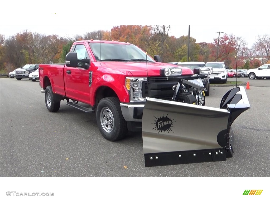 Race Red 2017 Ford F350 Super Duty XL Regular Cab 4x4 Plow Truck Exterior Photo #116844311