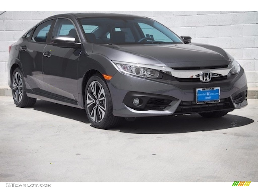 2017 Civic EX-L Sedan - Modern Steel Metallic / Gray photo #1