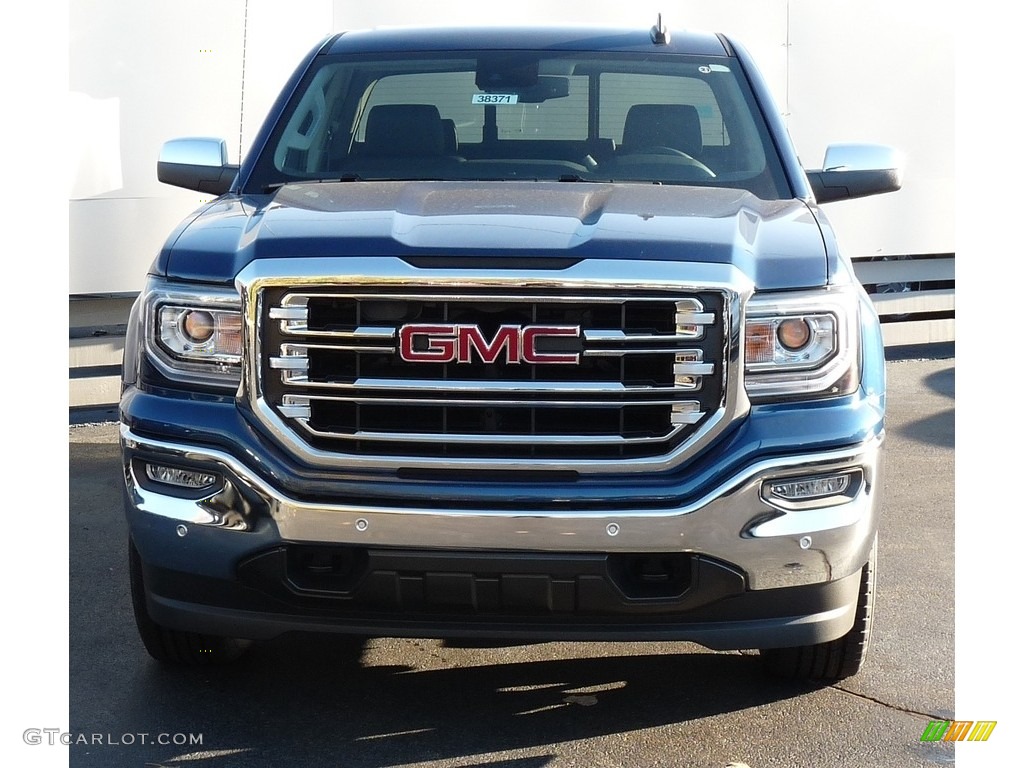 2017 Sierra 1500 SLT Double Cab 4WD - Stone Blue Metallic / Jet Black photo #4
